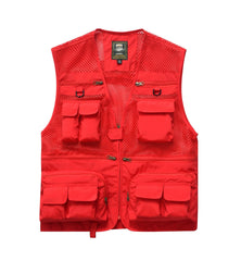 Summer Men's Outdoor Fishing Mesh Vest Jackets Travel Photography Waistcoats Man Jungle Tactical Quick Dry Multi Pockets Jacket