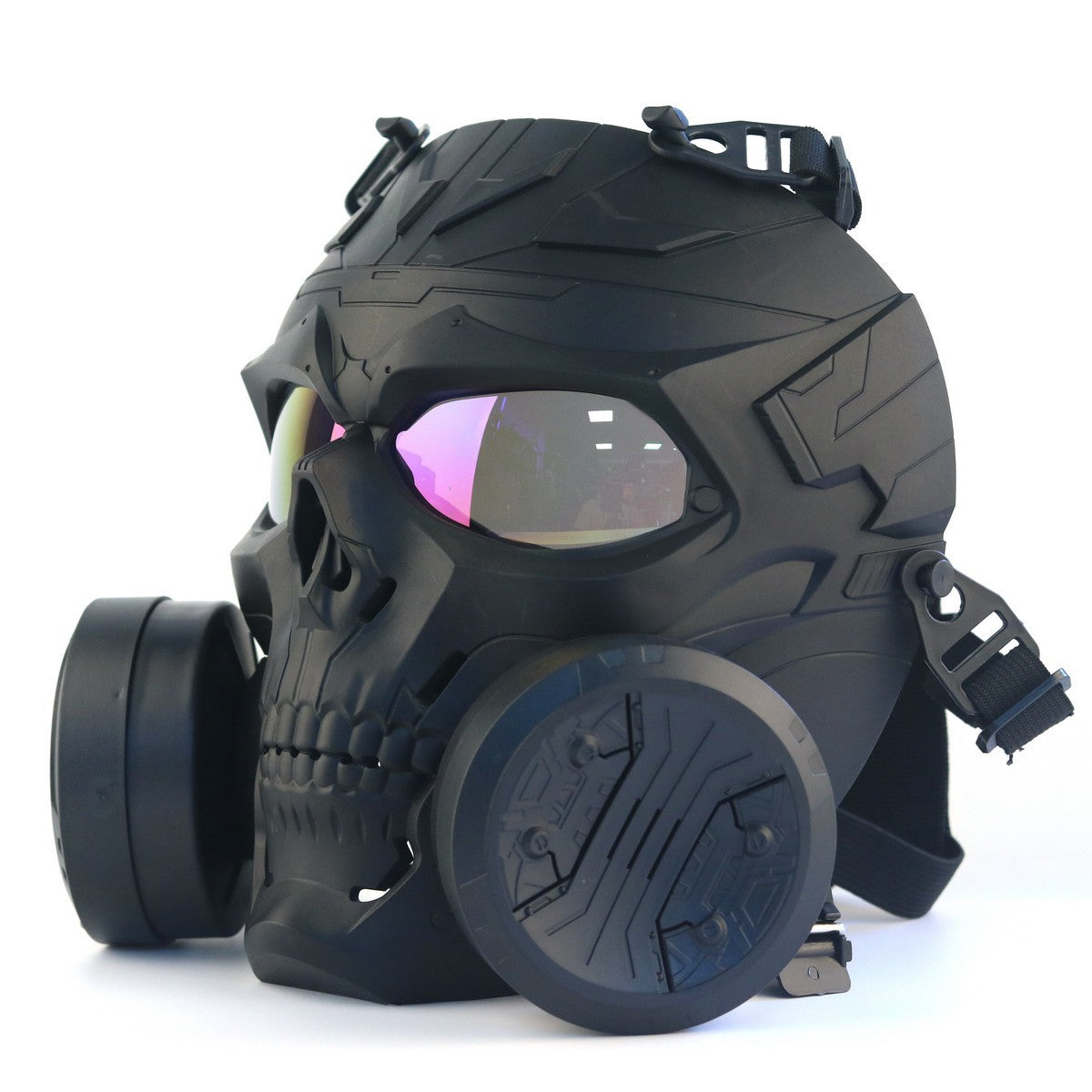 Mechanical Skull Double Fan Tactical Protective Mask Headgear