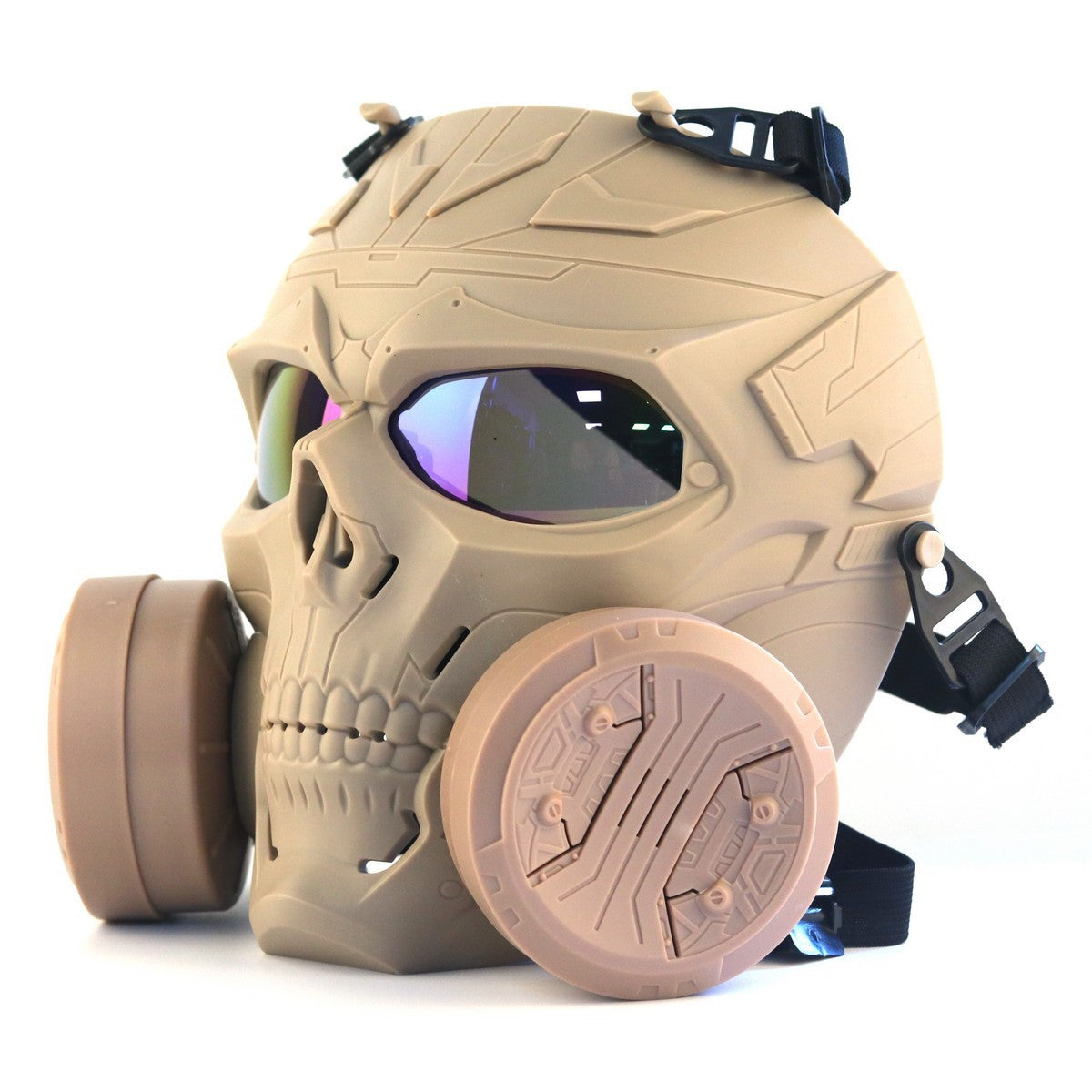 Mechanical Skull Double Fan Tactical Protective Mask Headgear