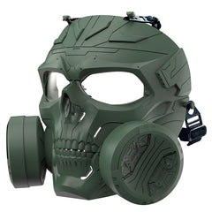 Mechanical Skull Double Fan Tactical Protective Mask Headgear