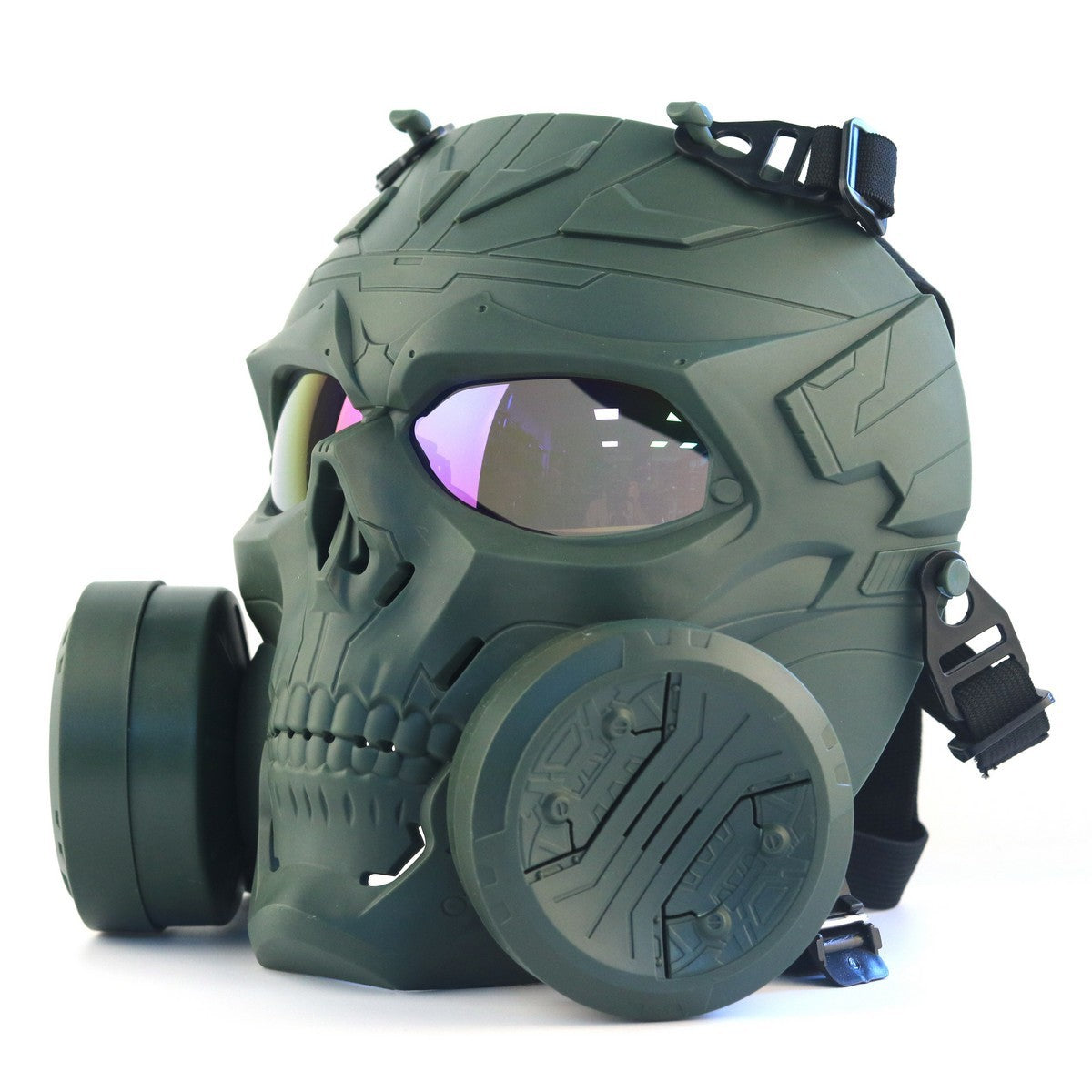 Mechanical Skull Double Fan Tactical Protective Mask Headgear