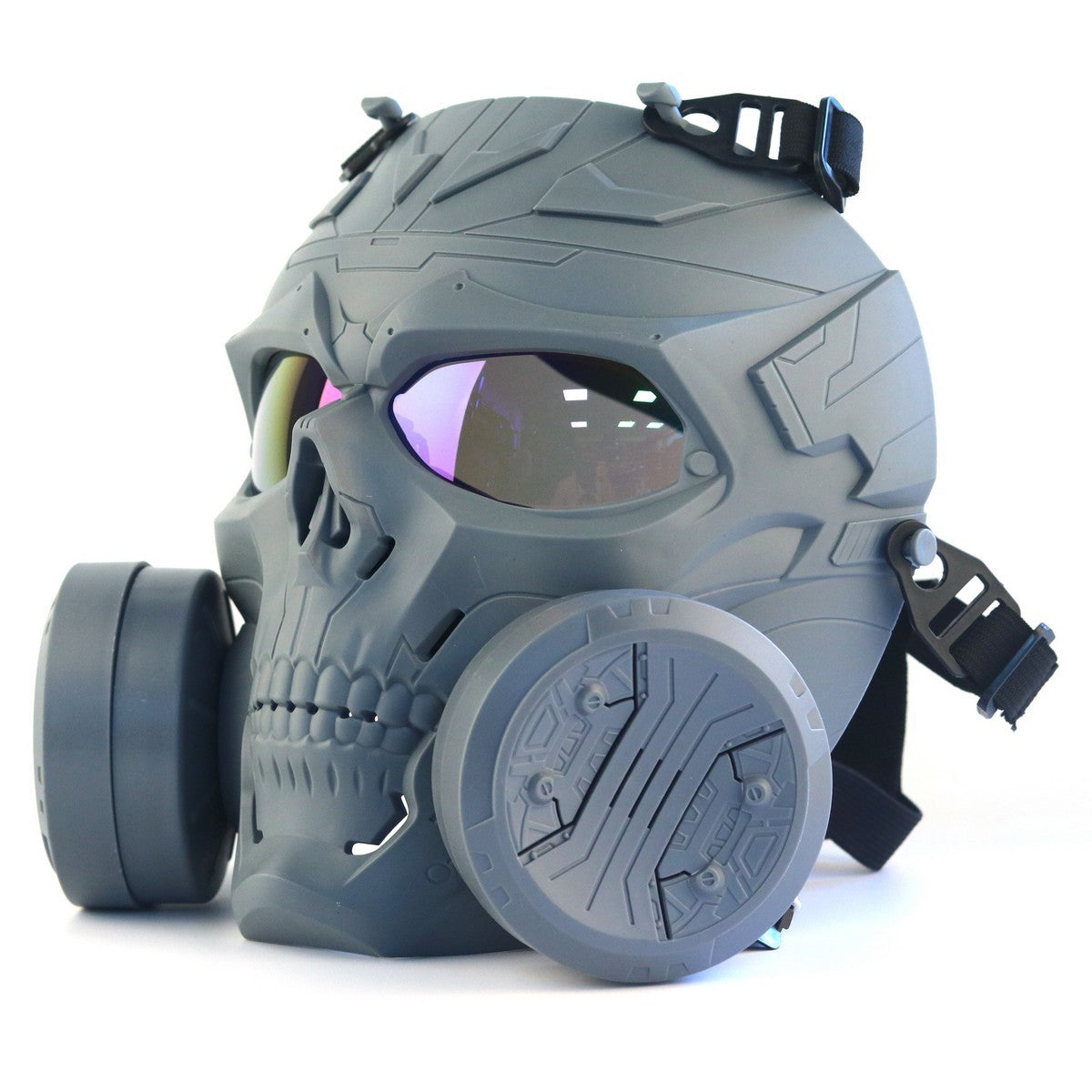 Mechanical Skull Double Fan Tactical Protective Mask Headgear